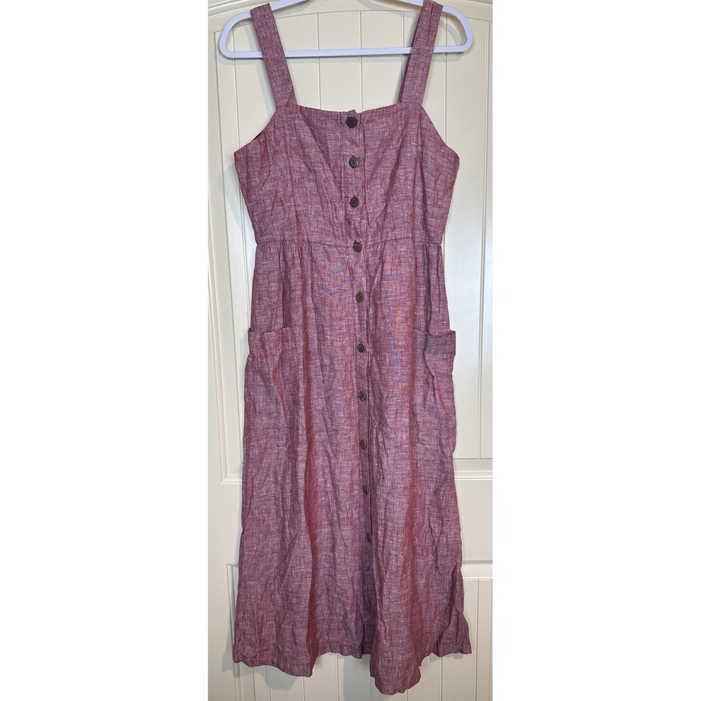 Rachel Zoe Sleeveless Button-Front Midi A-line Dress in Dusty Rose
